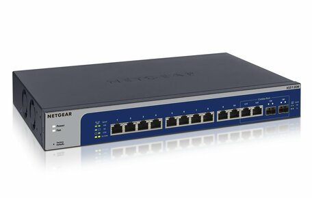 NETGEAR XS512EM Managed L2 10G Ethernet (100/1000/10000) 1U Blauw, Grijs