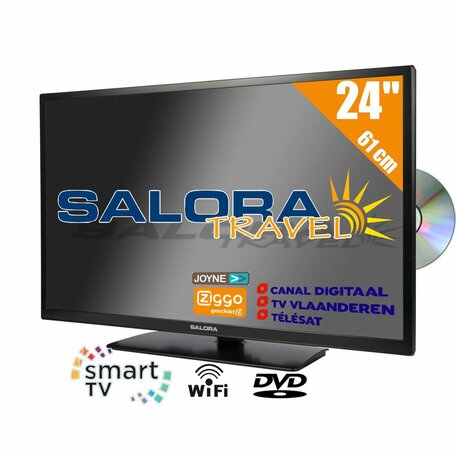Salora 24 inch LED TV 9109CTS2 DVD WiFi CI S2/C/T2 12/230V SMART