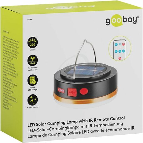 Goobay LED-campinglamp Solar zonne-energie met IR-afstandsbediening