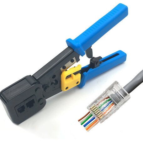 RJ45 krimptang voor UTP doorsteekstekkers