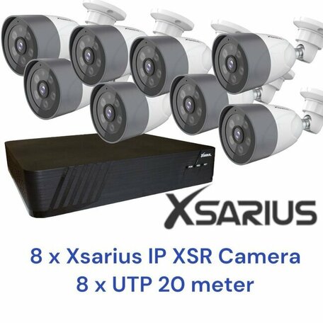 Xsarius XSR-8 Beveiligingscamera Set 8 POE Smart AI IP camera - 4MP Full HD 1080p