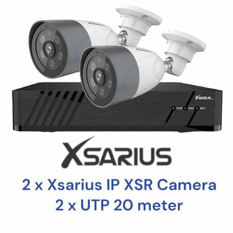 Xsarius XSR-2 Beveiligingscamera Set 2 POE Smart AI IP camera - 4MP Full HD 1080p