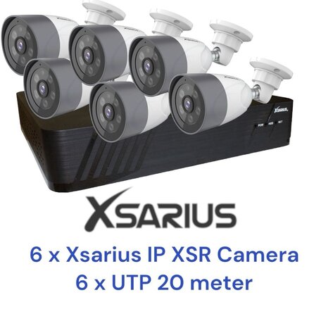 Xsarius XSR-6 Beveiligingscamera Set 6 POE Smart AI IP camera - 4MP Full HD 1080p