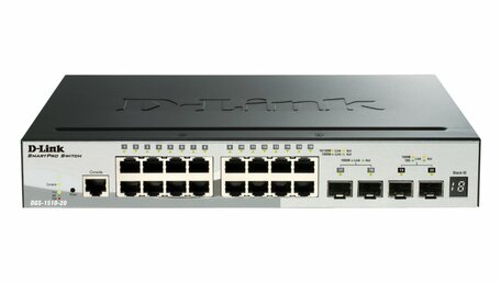 D-Link DGS-1510-20 | Managed L3 Switch | 20 Poorten | Gigabit Ethernet (10/100/1000 Mbps) | Zwart