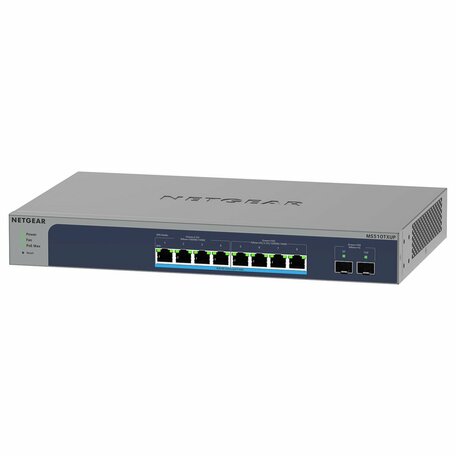 Netgear MS510TXUP-100EUS | Managed Smart Switch | 8 Poorten | Multi-Gigabit/10G Ethernet | Ultra60 PoE++ (295W) | 2x 10G SFP+ | Rackmount | Grijs
