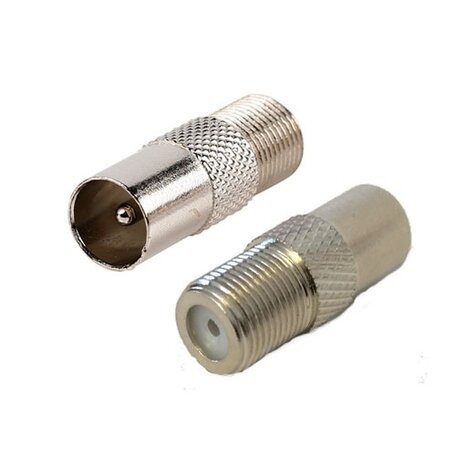 verloop F-connector male en Coax plug female