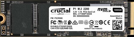 Crucial P1 | 1TB M.2 NVMe SSD | PCIe 3.0