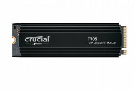 Crucial T705 | 4 TB NVMe SSD | M.2 Gen5 | tot 14.100 MB/s Lezen | tot 12.600 MB/s Schrijven | Heatsink