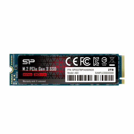 Silicon Power A80 | 2TB NVMe SSD | M.2 | Gen3 | 3.400MB/s Lezen | 3.000MB/s Schrijven