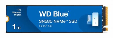 Western Digital Blue SN580 | 1TB NVMe SSD | M.2 Gen4 | 4.150MB/s Lezen | 4.150MB/s Schrijven