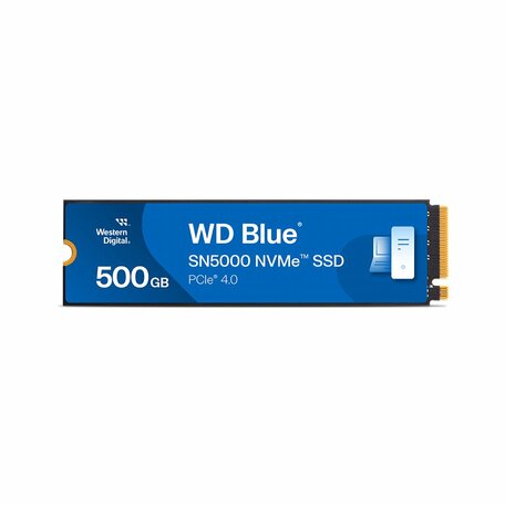 Western Digital Blue SN5000 | 500GB NVMe SSD | M.2 Gen4 | 5.000MB/s Lezen | 4.000MB/s Schrijven