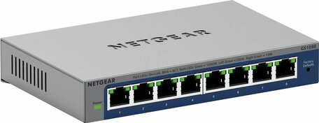 NETGEAR GS108Ev4 | 8-Poorts Gigabit Switch | Smart Managed Plus (L2/L3) | Zwart/Grijs