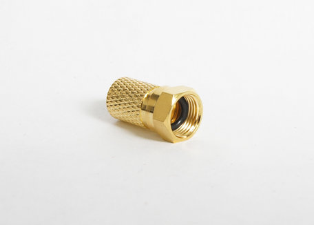 F-Connector 7mm met Rubber Ring GOUD