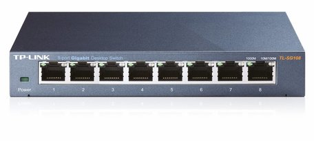 TP-LINK TL-SG108 Unmanaged Gigabit Ethernet (10/100/1000) Zwart