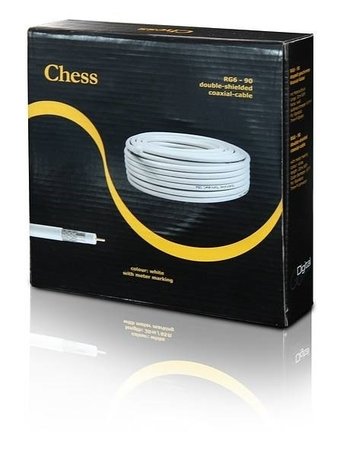 Coax kabel 50 meter wit 90db Chess