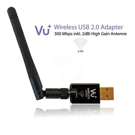 VU+ Draadloze 300 Mbps USB adapter incl antenne