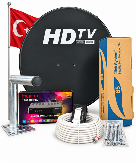 Complete Türksat 42°E satellietset met schotel en Hyro 1400 HD FTA