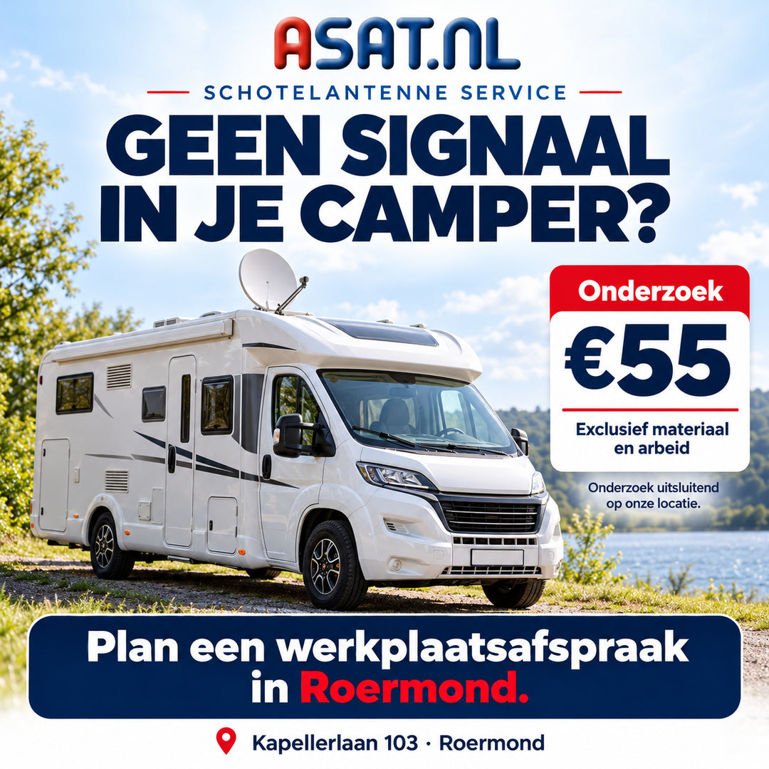 📡 Geen signaal in je camper? Blijft de schotel zoeken of valt het beeld steeds weg?