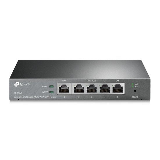 TP-Link TL-R605 | SafeStream Gigabit Multi-WAN VPN Router | 5x Gigabit-ports | Up to 4 WAN | VPN: IPSec/OpenVPN/PPTP/L2TP | Omada SDN
