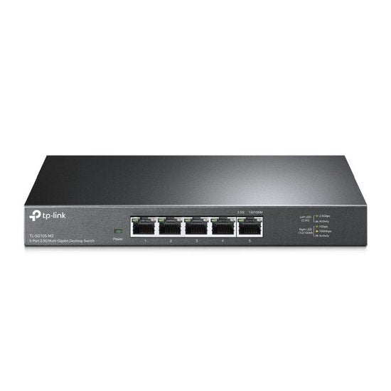 TP-Link TL-SG105-M2 | Unmanaged Switch | 5 Ports | Multi-Gigabit Ethernet (100/1000/2500 Mbps) | Schwarz