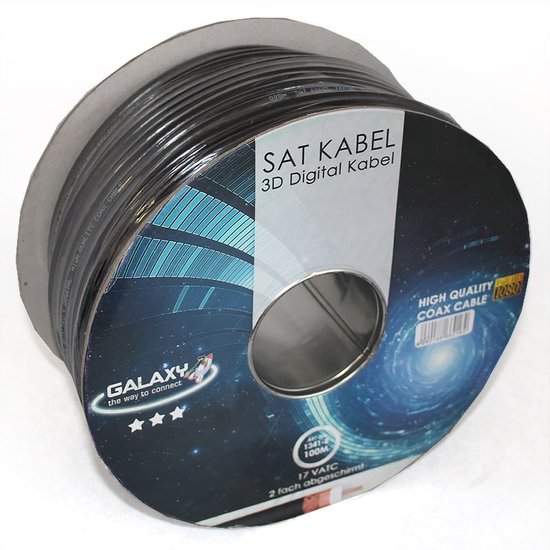Coax kabel 100 meter Galaxy 100 dB koper SAT-Kabel