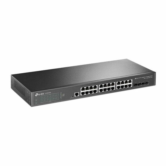 TP-Link TL-SG3428X | JetStream Managed L2+ Switch | 24 Ports | Gigabit Ethernet (10/100/1000 Mbps) | 4x 10G SFP+ | Omada SDN | Rackmount | Schwarz