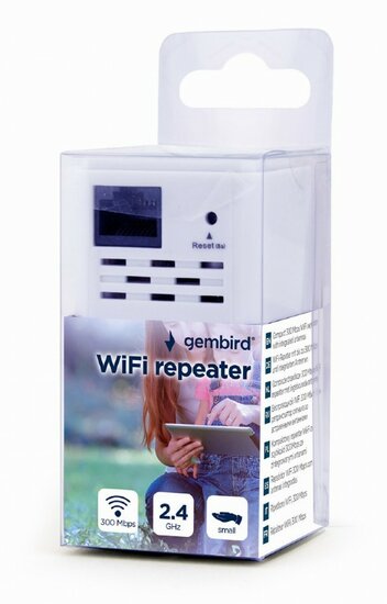 Gembird WiFi repeater 300Mbps ZWART/WIT