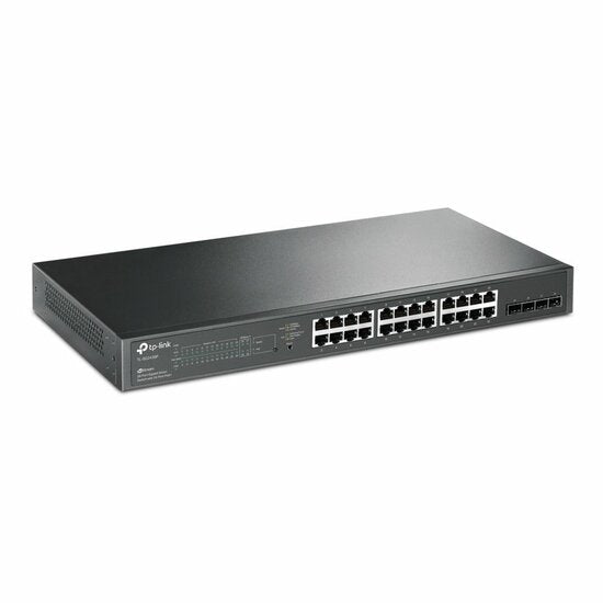 TP-Link TL-SG2428P | Managed Smart Switch | 28 Ports | Gigabit Ethernet (10/100/1000 Mbps) | 24x RJ45 + 4x SFP | PoE+ (250W) | VLAN/QoS
