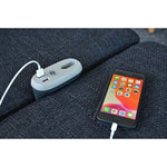 Estilo Steckdosenleiste mit USB-Ladefunktion (Steckdosenleiste mit 1x Euro-Steckdose und 2x USB-Ladegerät, Bettsteckdose mit Montageschiene)