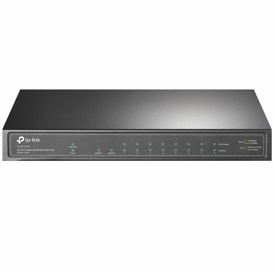 TP-Link TL-SG1210P | Unmanaged Switch | 10 Ports | Gigabit Ethernet (10/100/1000 Mbps) | PoE | Grau
