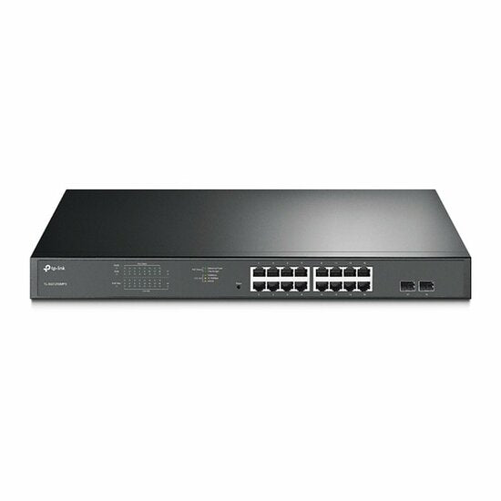 TP-Link TL-SG1218MPE | Managed Smart Switch | 18 Ports | Gigabit Ethernet (10/100/1000 Mbps) | 16x PoE+ (192W) | 2x SFP | VLAN/QoS | Black
