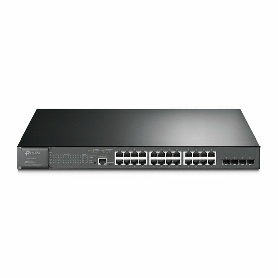 TP-Link TL-SG3428MP | JetStream Managed L2+ Switch | 28 Ports | Gigabit Ethernet (10/100/1000 Mbps) | 24x PoE+ (384W) | 4x SFP | Omada SDN | Black