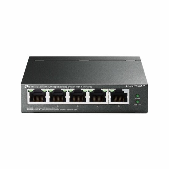 TP-Link TL-SF1005LP | Unmanaged | Fast Ethernet (10/100 Mbps) | Power over Ethernet (PoE) | Black