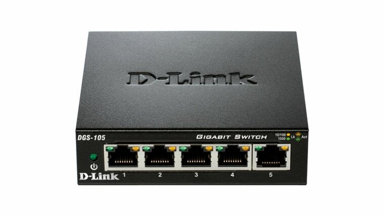 D-Link DGS-105 | Unmanaged Switch | 5 Poorten | Gigabit Ethernet (10/100/1000 Mbps) | Zwart