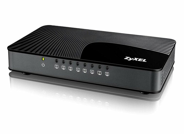 Zyxel GS-108S v2 | Unmanaged Switch | 8 Ports | Gigabit Ethernet (10/100/1000 Mbps) | Black