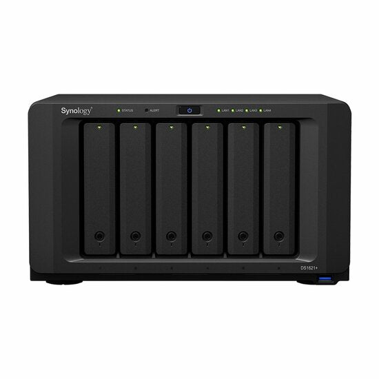 Synology DiskStation DS1621+ NAS | 6 Drive Bays | AMD Ryzen V1500B | 4x Gigabit Ethernet | Desktop | Schwarz