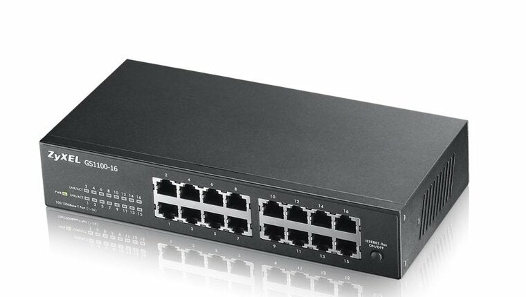 Zyxel GS1100-16 | Unmanaged Switch | 16-port Gigabit Ethernet | Black