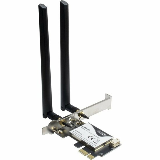 Inter-Tech DMG-35 | Wi-Fi 6 & Bluetooth 5.0 PCIe Adapter | 3000 Mbps | Dual-band (2,4 GHz / 5 GHz) | Intel AX200 Chipset | PCIe x1