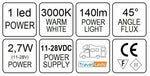 Travelleds opb spot Ch flex led 3K 315mm switch