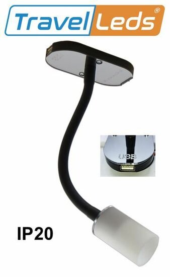 Travelleds opb spot Zw flex led 5K 260mm opaal switch/usb