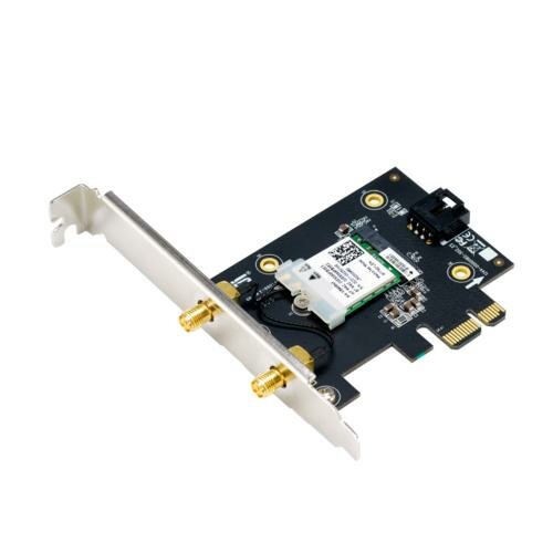 ASUS PCE-AXE5400 Internal WLAN-card | Wi-Fi 6E (802.11ax) | 2402 Mbit/s | Tri-band (2,4 GHz / 5 GHz / 6 GHz) | Bluetooth 5.2