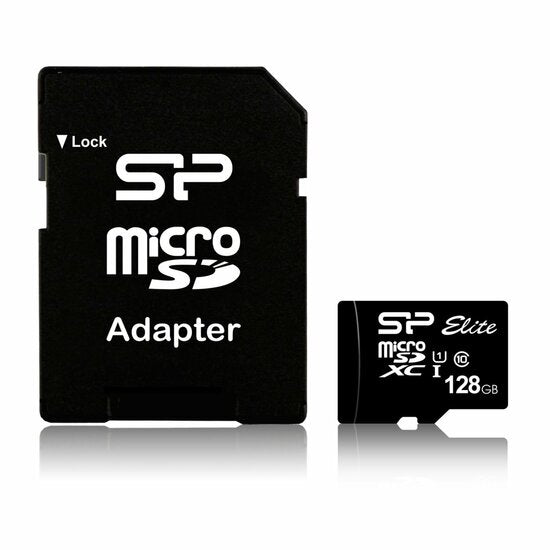 Silicon Power Elite | MicroSDXC | 128GB | Class 10 | UHS-I U1 | Up to 85MB/s | Including SD-adapter | Black