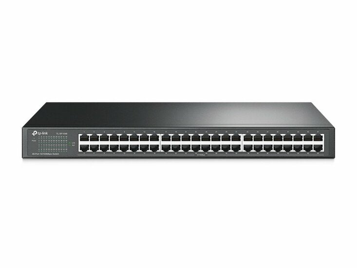 TP-Link TL-SF1048 | 48-poorts Fast Ethernet Unmanaged Switch | 19" Rackmount | Plug & Play | Zwart