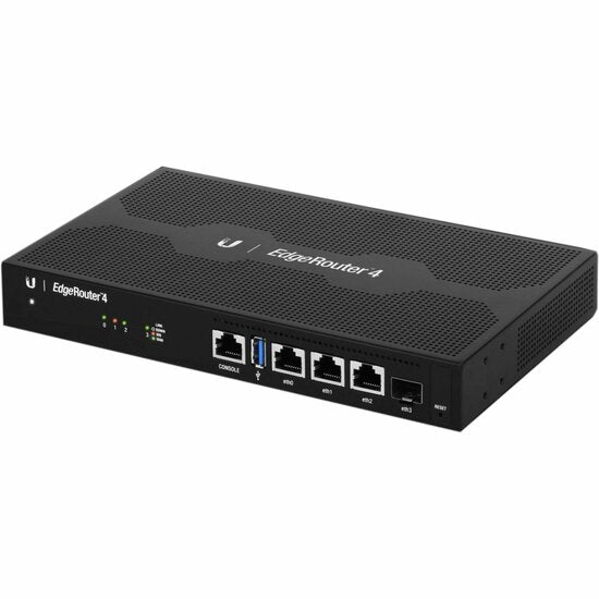 Ubiquiti EdgeRouter 4 | Wired Gigabit WAN Router | 3× GbE + 1× SFP | 4 Core 1 GHz | 1 GB RAM | Fanless