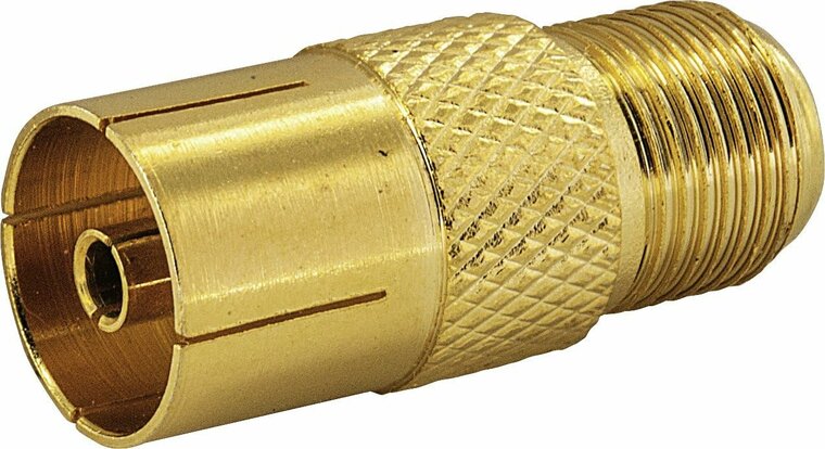 F-Connector-Verloop female goud