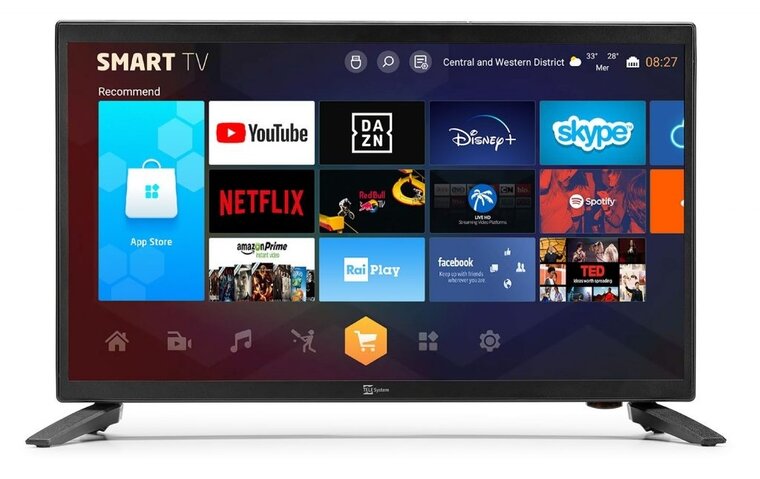 Telesystem Palco 19" Smart LX Slim 12/230V S2/T2 HD LED TV mit Android 9  KPN Digitenne, M7 Fastscan