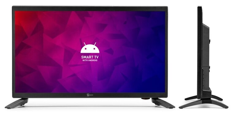 Telesystem Palco 19" Smart LX Slim 12/230V S2/T2 HD LED TV mit Android 9  KPN Digitenne, M7 Fastscan