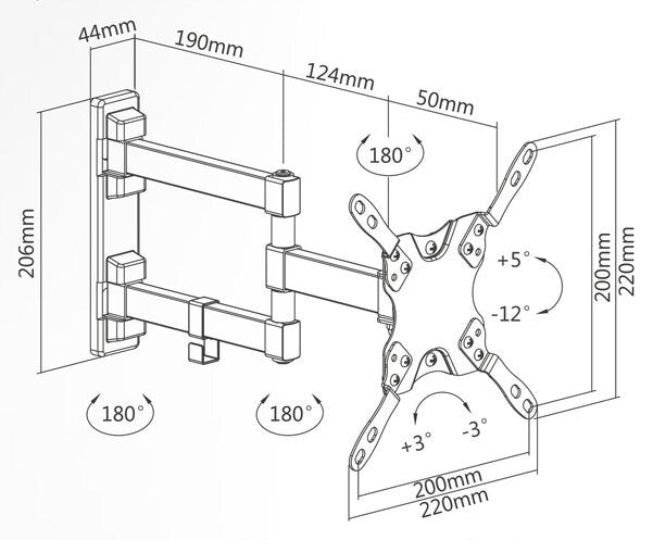 Superior 13-42 Full Motion Extra Slim - TV muurbeugel