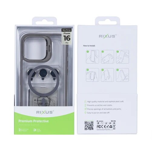 iPhone 16 Pro Rixus Classic 03 Case With MagSafe Titanium Grey