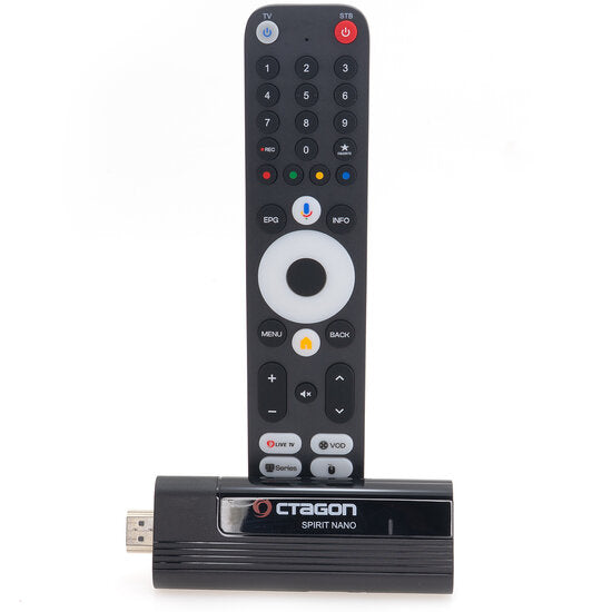 OCTAGON SPIRIT NANO 4K UHD HDR10+ ANDROID TV Stick OTT MEDIA STREAMING 5G WLAN BT RCU